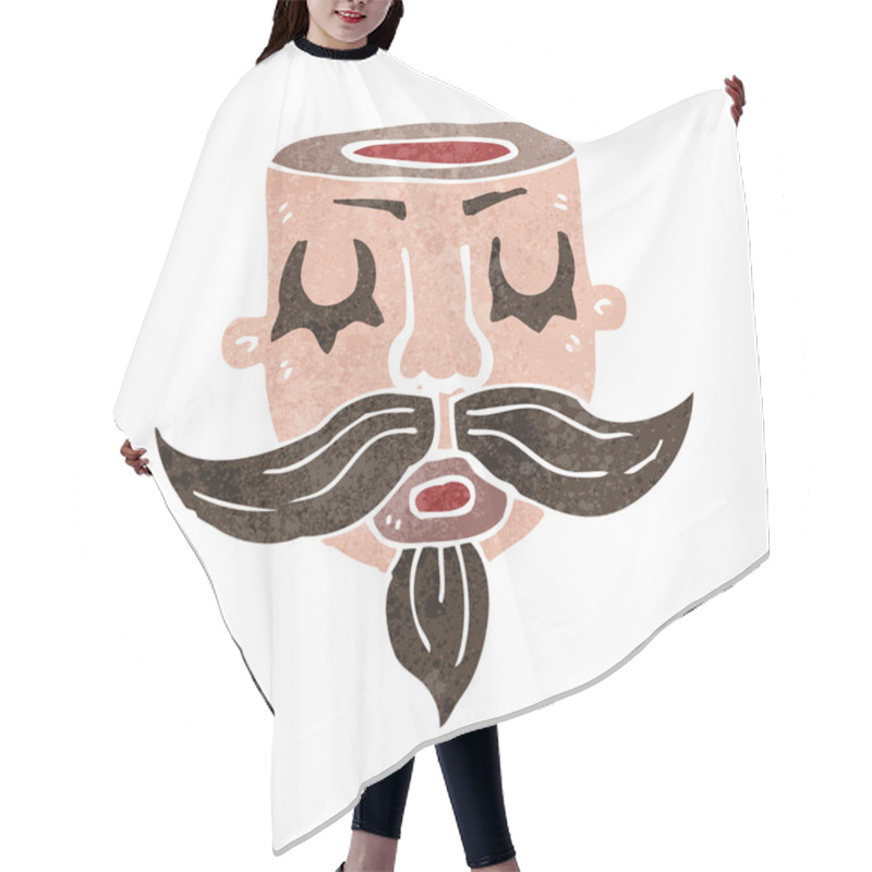 Personality  Retro Cartoon Circus Tattoo Head Man Hair Cutting Cape