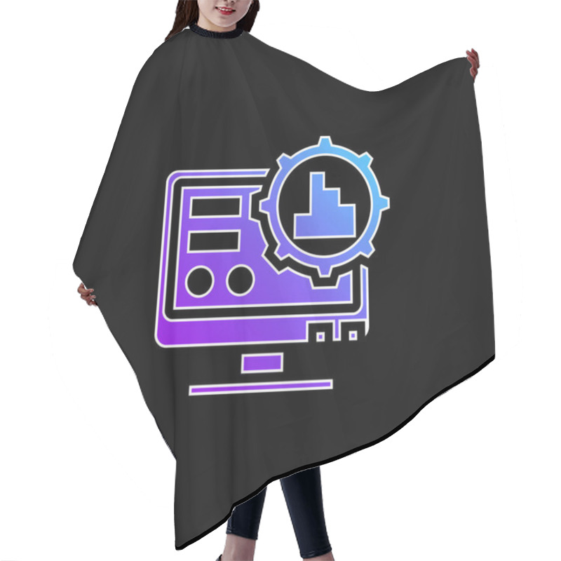 Personality  Big Data Blue Gradient Vector Icon Hair Cutting Cape