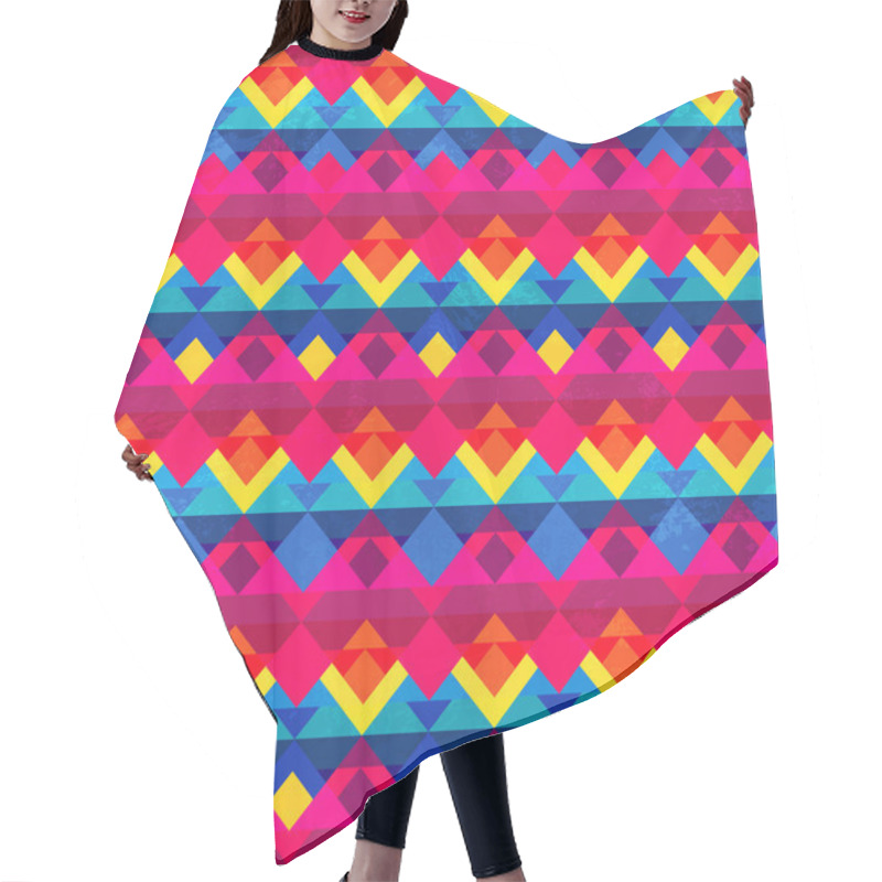 Personality  Psychedelic Triangle Seamless Pattern Hair Cutting Cape