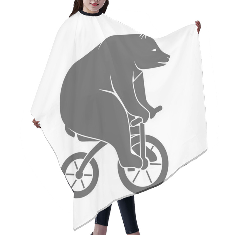 Personality  Bear On Bicycle Minimalistic Vector Illustration Hair Cutting Cape