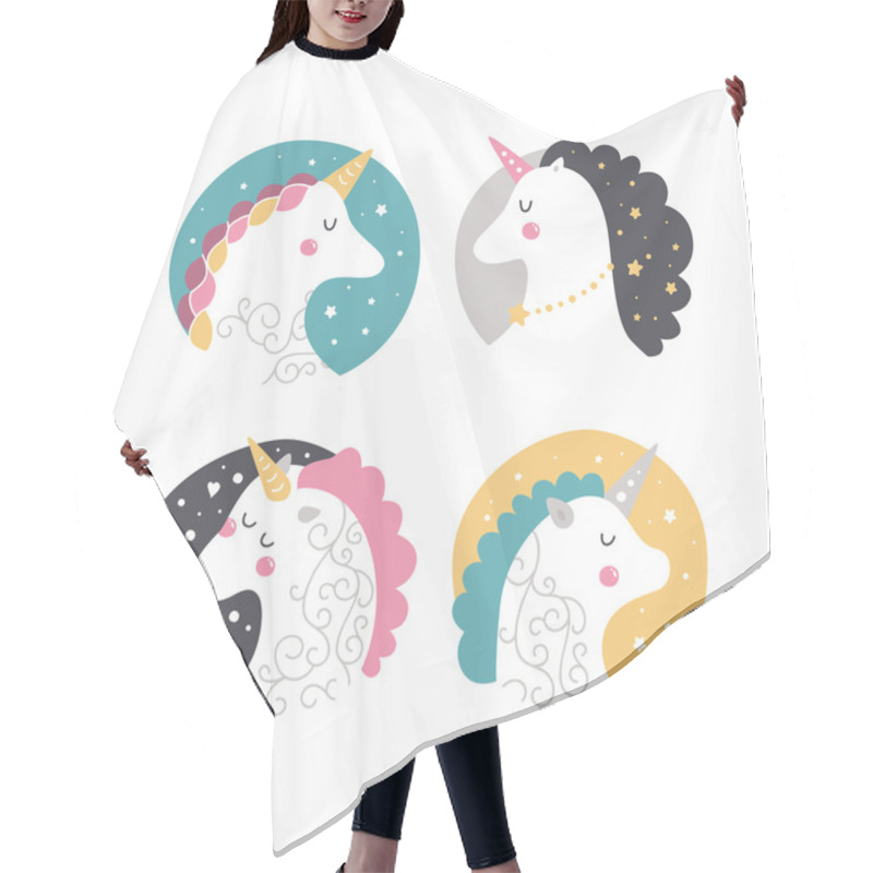 Personality  Vector Baby Unicorn Hair Cutting Cape