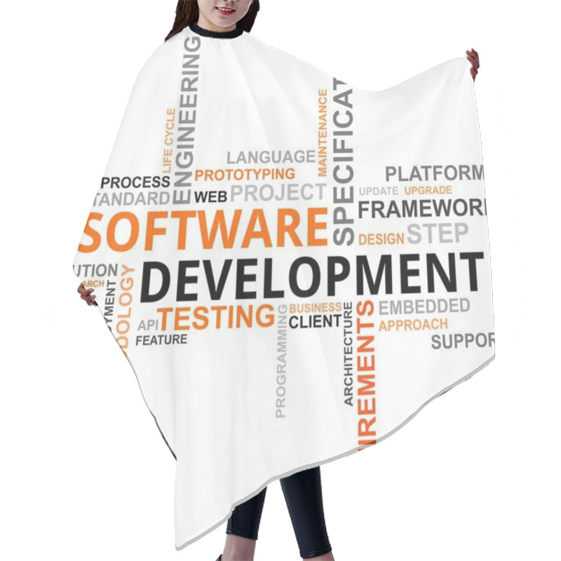 Personality  Word Cloud - Software Development Hair Cutting Cape