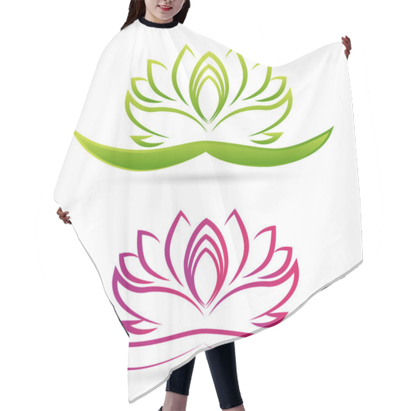 Personality  Lotus Flowers Logo Hair Cutting Cape