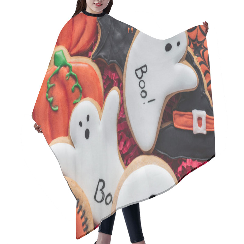 Personality  Full Frame Image Of Delicious Homemade Halloween Cookies  Hair Cutting Cape