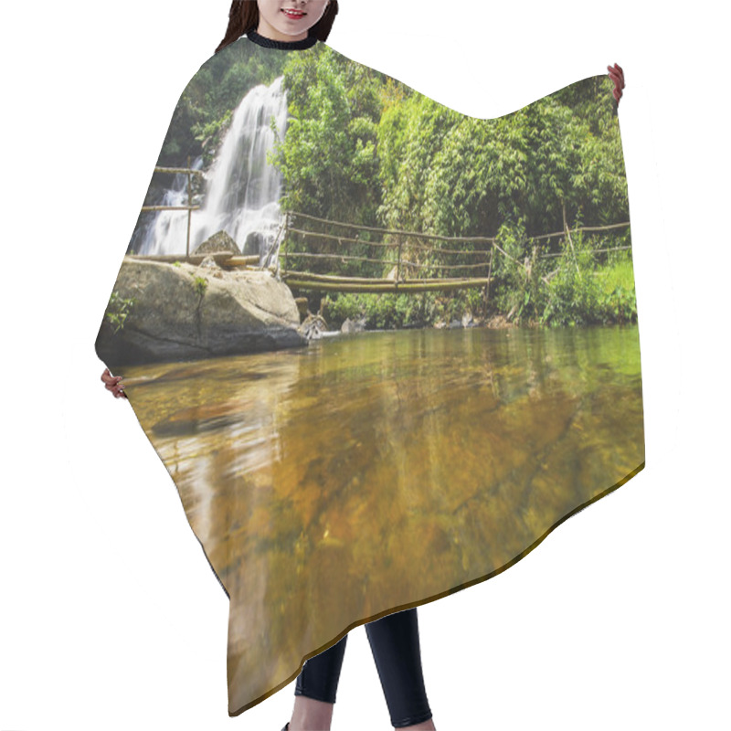 Personality  Water Fall In Spring Season Located In Deep Rain Forest Jungle. Hair Cutting Cape