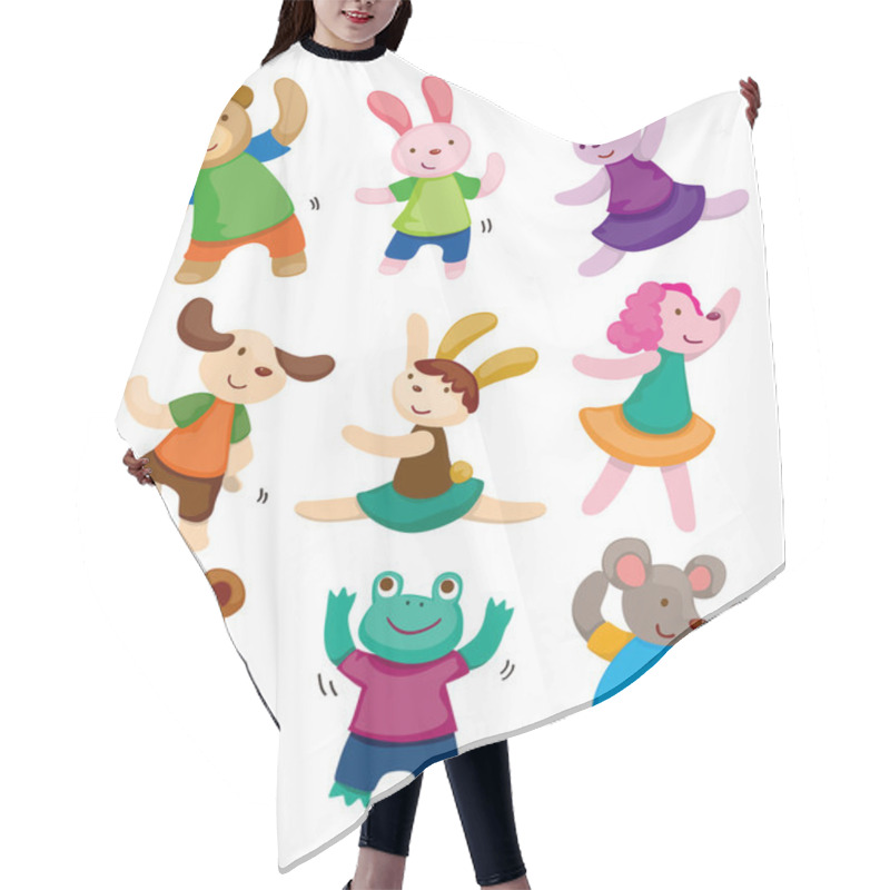 Personality  Cartoon Animal Dancer Icons Hair Cutting Cape