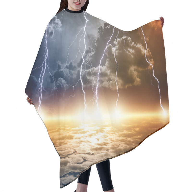 Personality  Dramatic Apocalyptic Background Hair Cutting Cape