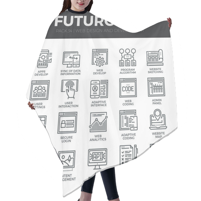 Personality  Web Development  Icons Set Hair Cutting Cape