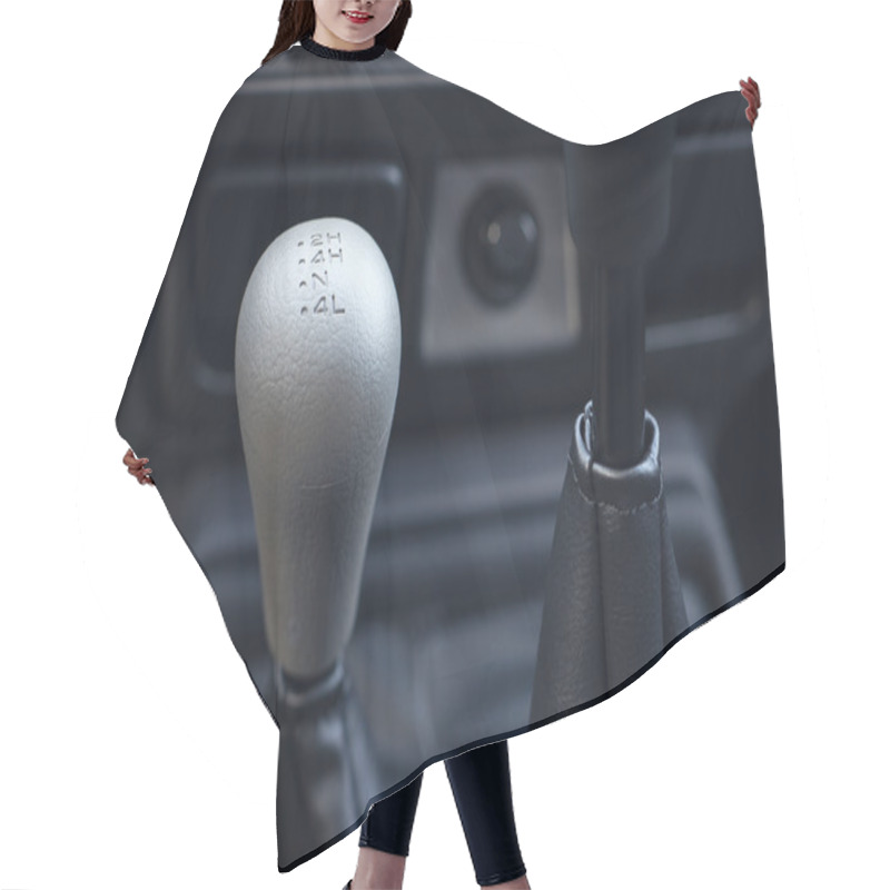 Personality  Switch Drive Train On A Dark Background Hair Cutting Cape