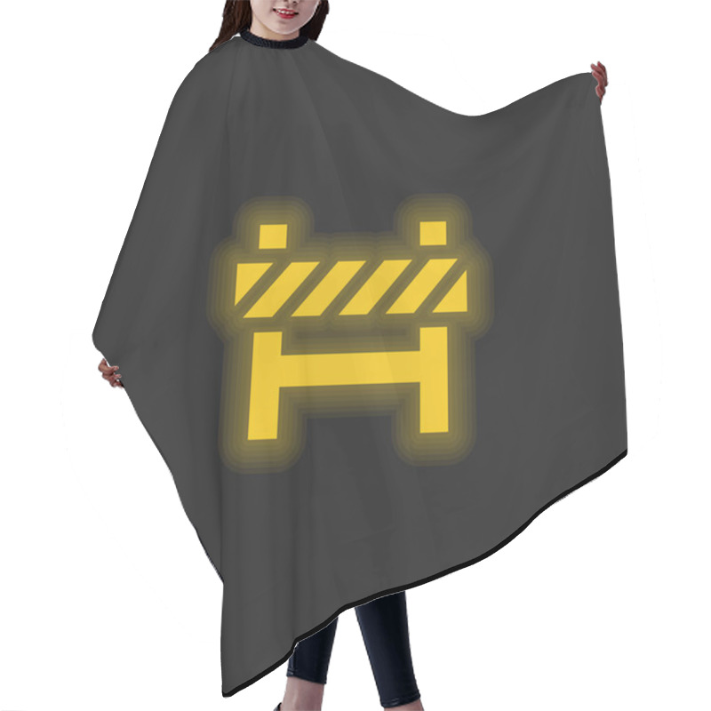 Personality  Barrier Yellow Glowing Neon Icon Hair Cutting Cape