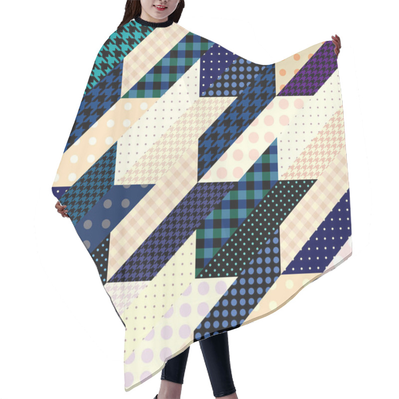 Personality  Geometrical Patchwork Pattern Hair Cutting Cape