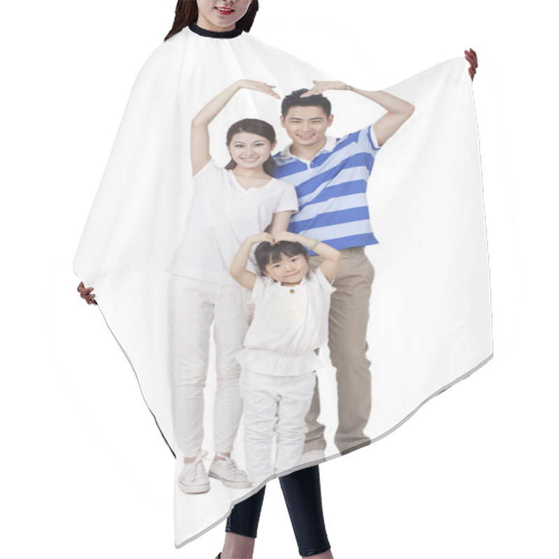 Personality  Happy Family With  Child Hair Cutting Cape