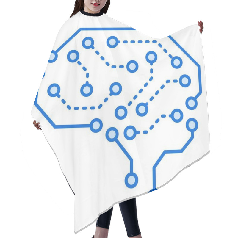 Personality  Deep Learning Icon With Editable Stroke For Machine Learning And AI Hair Cutting Cape