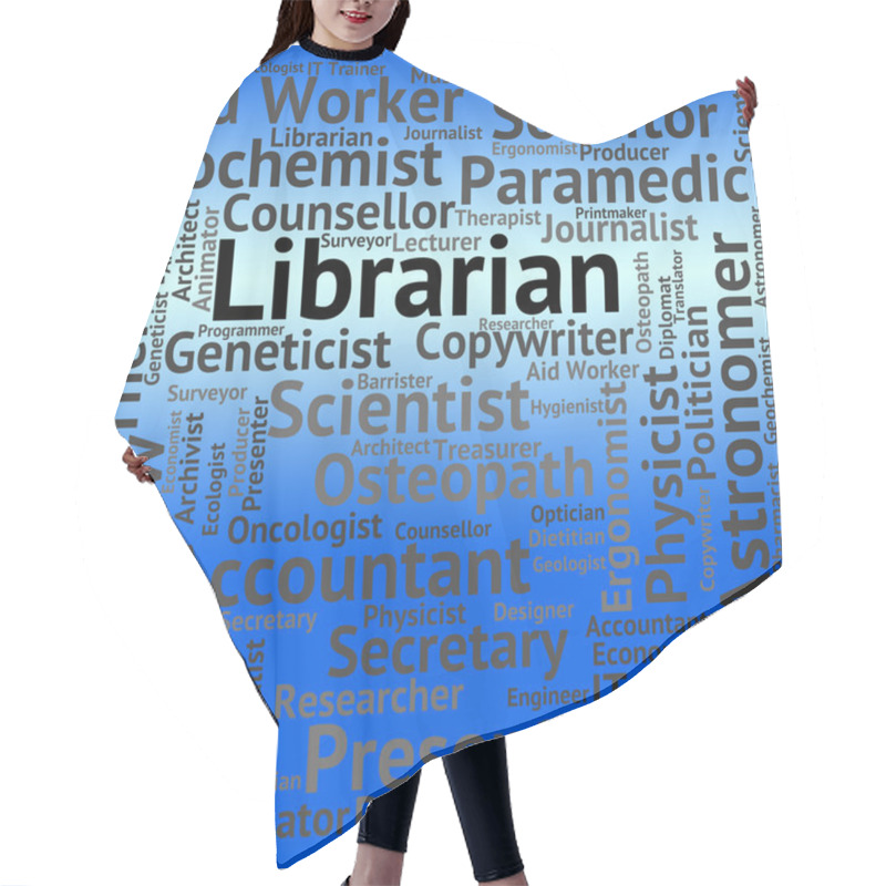 Personality  Librarian Job Shows Book Words And Library Hair Cutting Cape