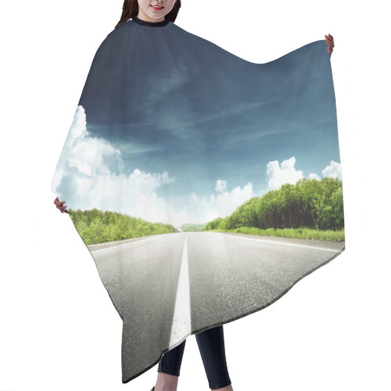 Personality  Road In Forest Hair Cutting Cape