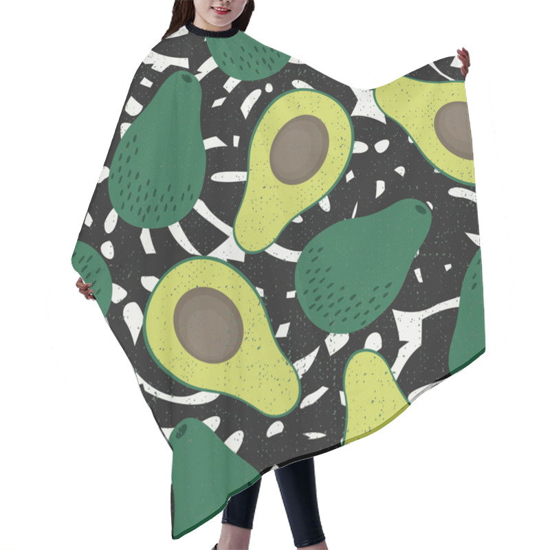 Personality  Avocado Seamless Pattern On Tropical Leaves Background. Hair Cutting Cape