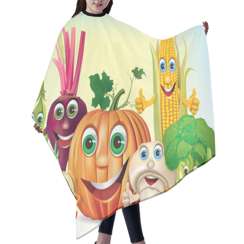 Personality  Cartoon Fun Company Of Vegetables Hair Cutting Cape