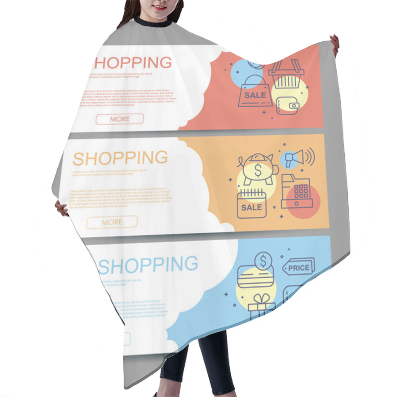 Personality  Set Of Business Banners  Hair Cutting Cape