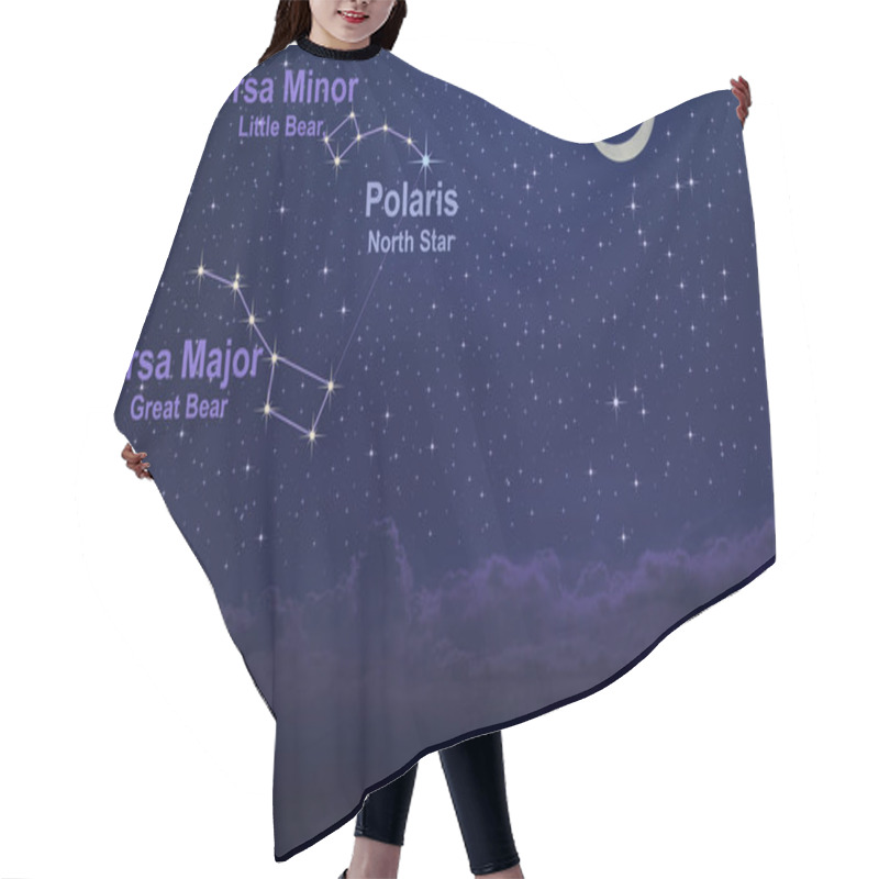 Personality  Night Sky With The Constellation Of Ursa Major And Ursa Minor And The North Star. How To Finding The Polaris With Explain Hair Cutting Cape