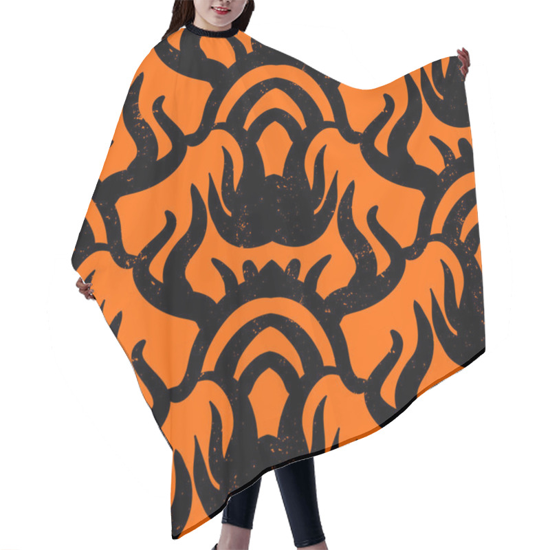 Personality  Ethnic Vector Pattern With Tribal Motifs. Hair Cutting Cape