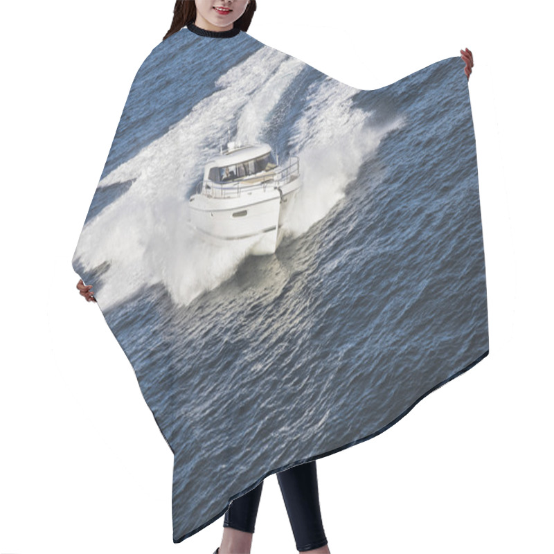 Personality  Speed Boat Making A Turn Hair Cutting Cape