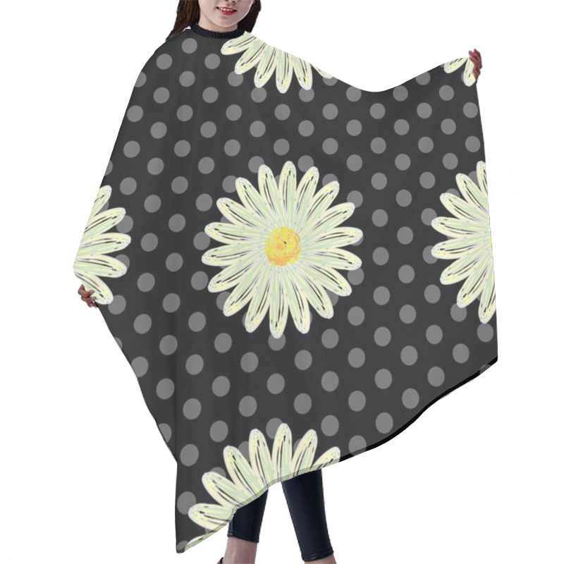 Personality  Abstract Floral Background With Chamomiles. Hair Cutting Cape