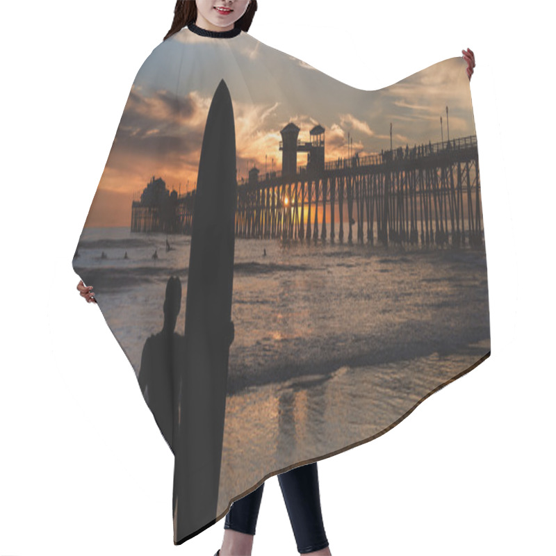 Personality  Silhouette Of Surfer Near The Ocean Hair Cutting Cape