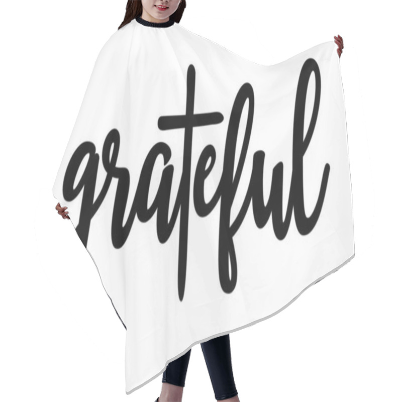 Personality  Vector Grateful Text With Christian Cross Hair Cutting Cape