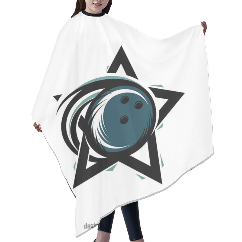 Personality  Bowling Star Logo Vector Hair Cutting Cape