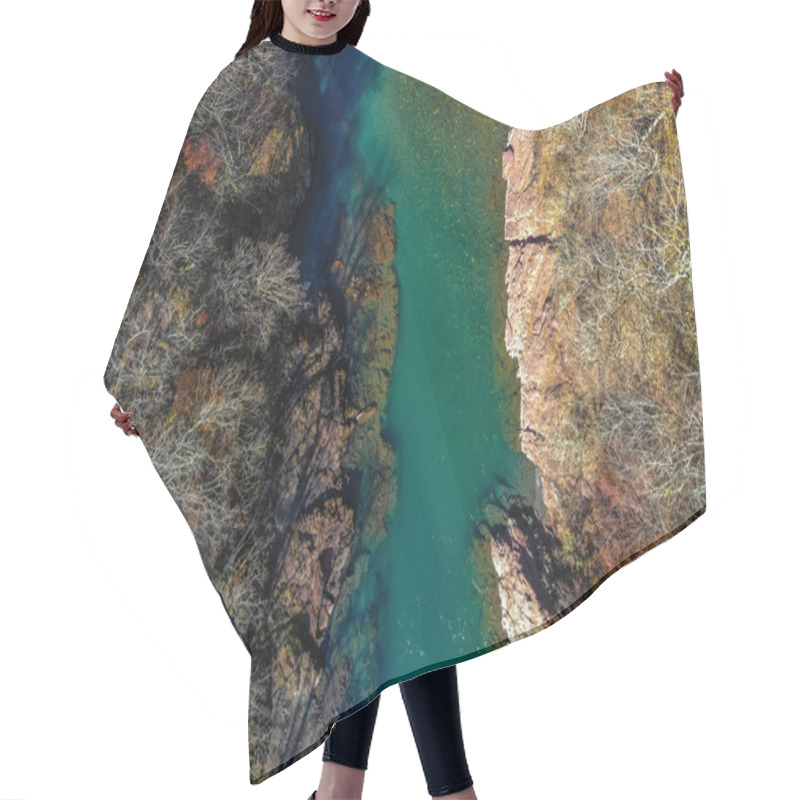 Personality  Top View Landscape With Mountain River And Forest Hair Cutting Cape