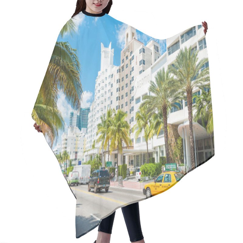 Personality  Famous Art Deco Hotels And Traffic  At Collins Avenue In Miami B Hair Cutting Cape