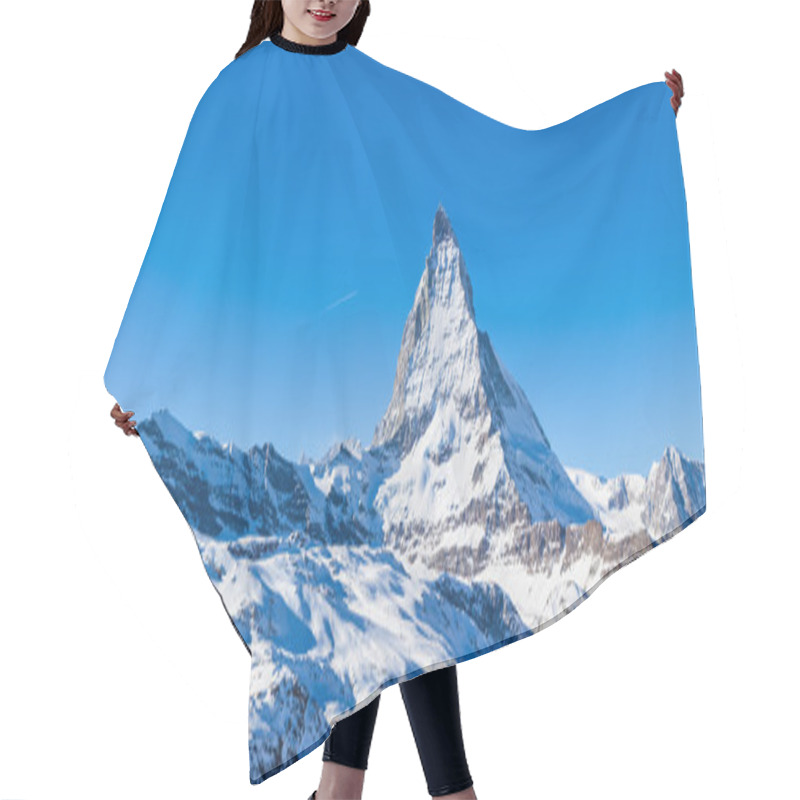 Personality  Panorama View Of Matterhorn On A Clear Sunny Day Hair Cutting Cape