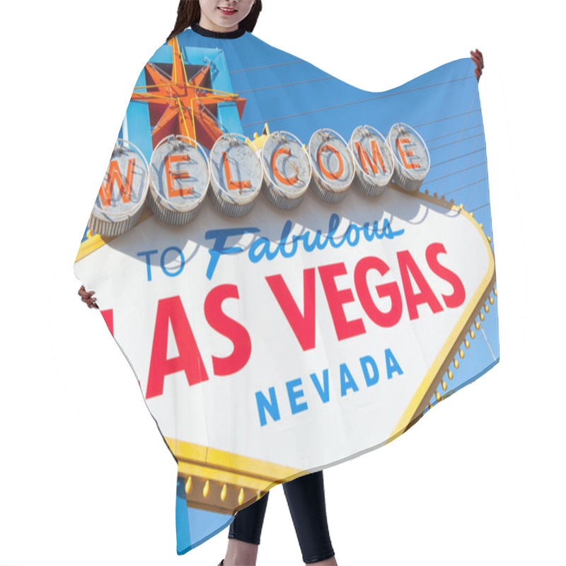 Personality  Welcome To Las Vegas Nevada Sign On A Sunny Afternoon Hair Cutting Cape