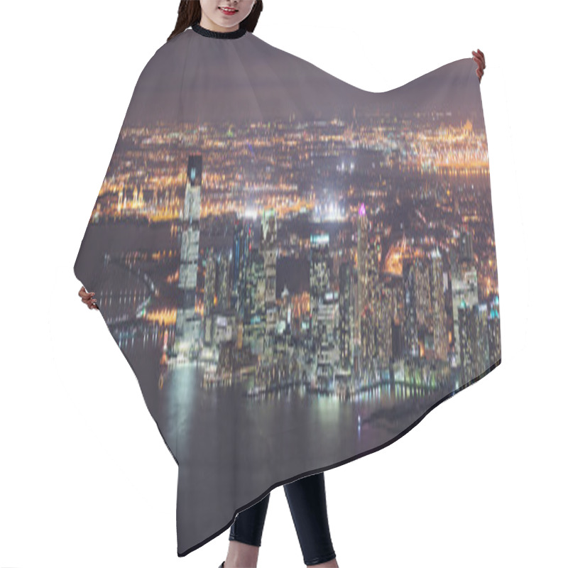 Personality  New Jersey Night Panorama From New York City Manhattan Hair Cutting Cape