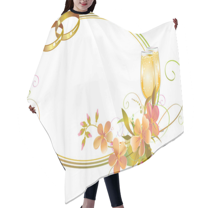 Personality  Frame With Wedding Rings Hair Cutting Cape