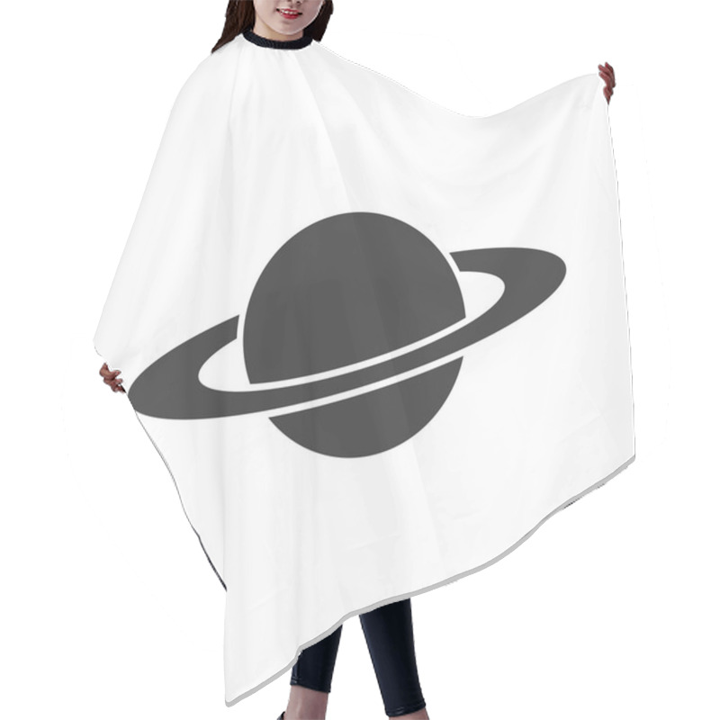 Personality  Saturn Icon In Flat Style. Planet Vector Illustration On White I Hair Cutting Cape