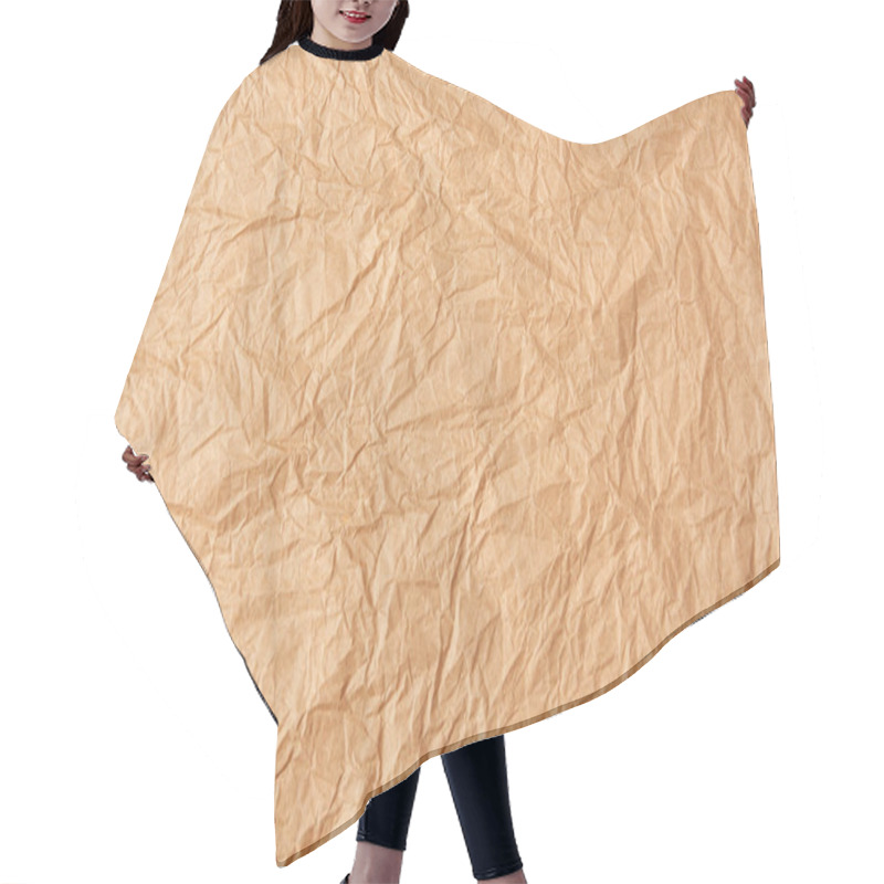 Personality  Full Frame Of Beige Crumpled Paper As Background Hair Cutting Cape