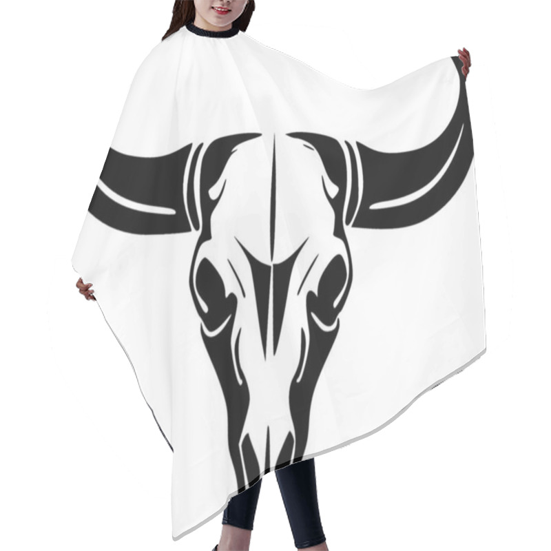 Personality  Cow Skull - Minimalist And Flat Logo - Vector Illustration Hair Cutting Cape