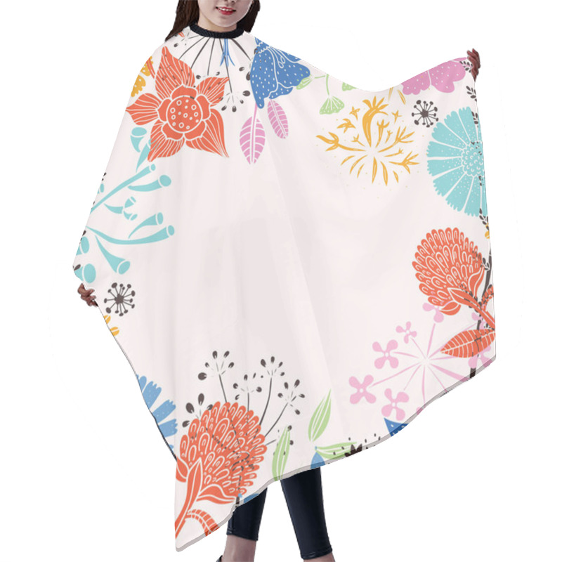 Personality  Frame With Wild Flowers Hair Cutting Cape