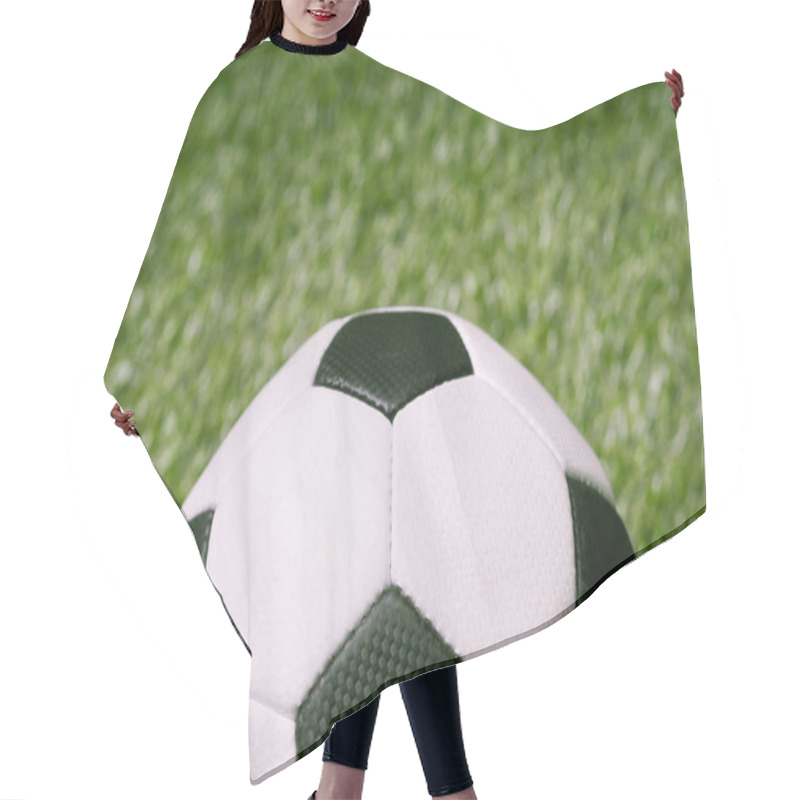 Personality  Soccer Ball On Green Football Pitch Hair Cutting Cape