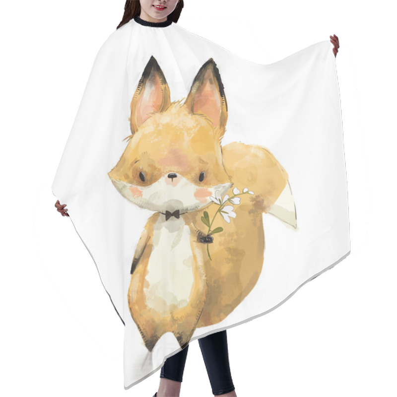 Personality  Little Fox With Flower Hair Cutting Cape