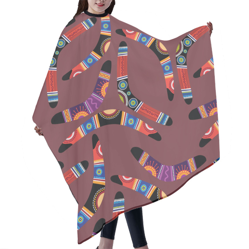 Personality  Seamless Pattern With Boomerangs Hair Cutting Cape