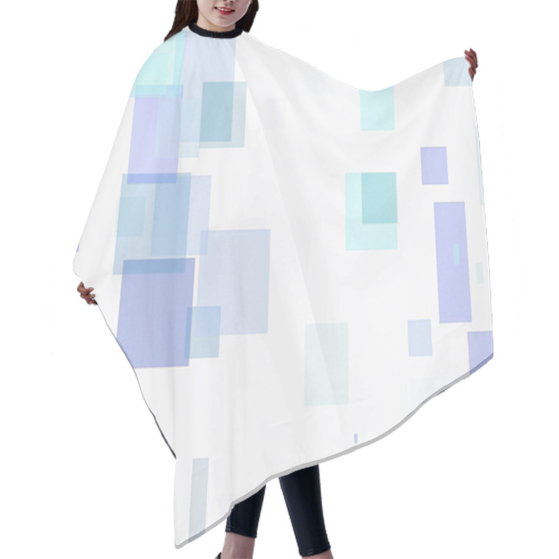 Personality  Textured Abstract Minimalist Blue Illustration With Squares Useful As A Background Hair Cutting Cape