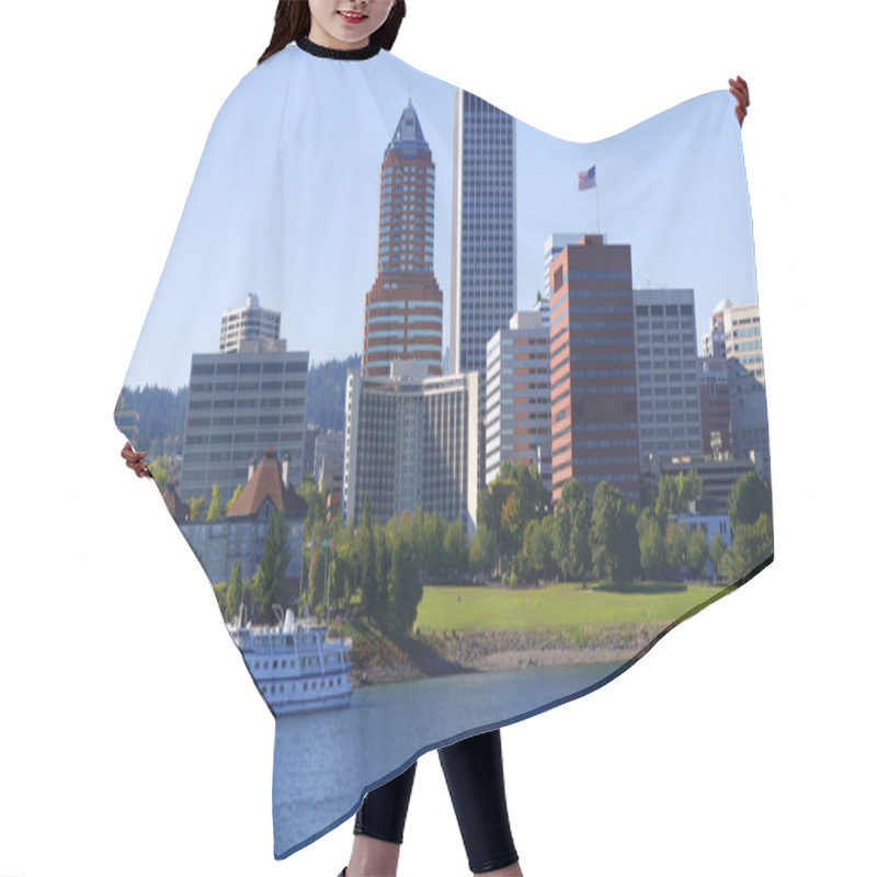 Personality  Downtown Portland Oregon Panorama. Hair Cutting Cape