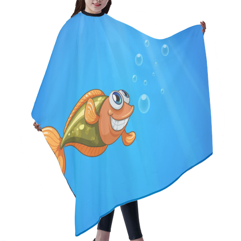 Personality  A Smiling Fish In The Ocean Hair Cutting Cape