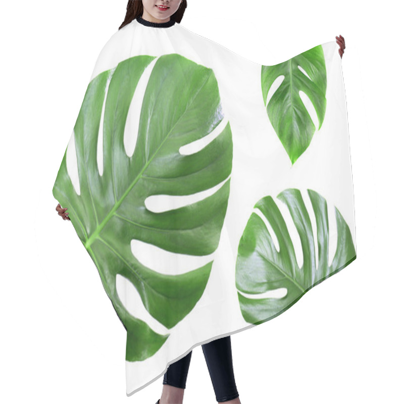 Personality  Tropical Leaves On White   Hair Cutting Cape