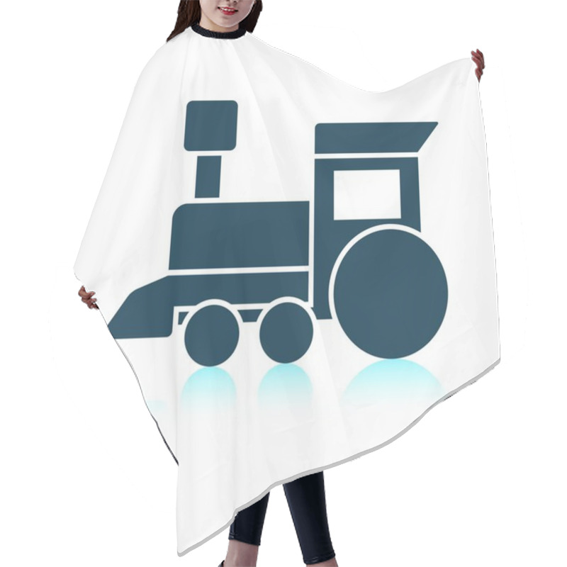 Personality  Train Toy Icon. Shadow Reflection Design. Vector Illustration. Hair Cutting Cape