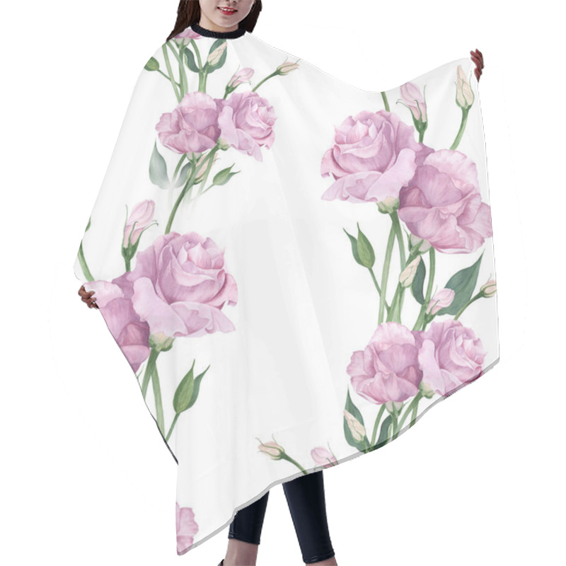 Personality  Eustoma - Flowers And Buds. Collage Of Flowers, Leaves And Buds  Hair Cutting Cape