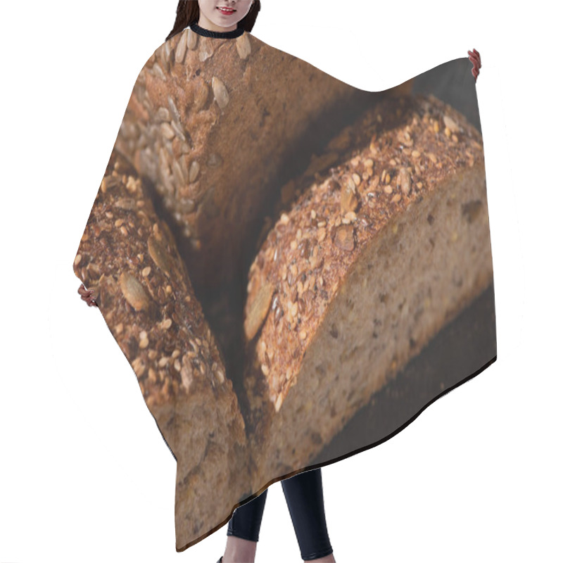 Personality  Close Up View Of Fresh Baked Brown Whole Grain Bread Hair Cutting Cape