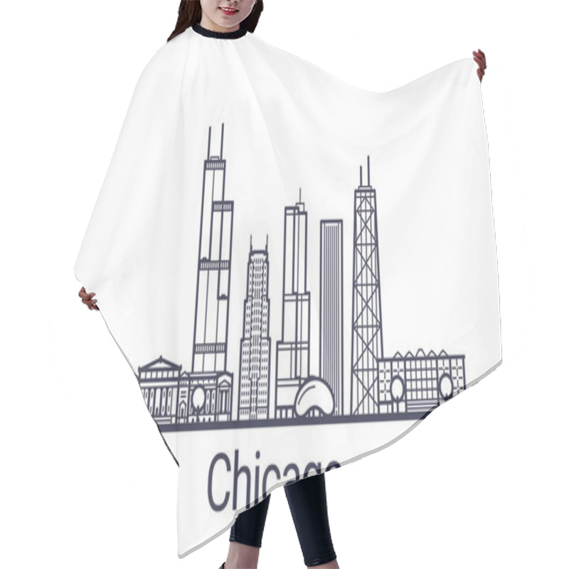 Personality  Outline Chicago Banner Hair Cutting Cape